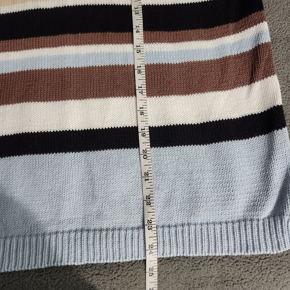 Y2K Vintage Studio Works Knit Vest Womens Large Sleeveless Striped - Picture 5 of 5